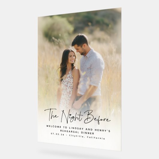 キュートエレガントリハーサル夕食写真ウェルカムサイン アクリルサイン (傾斜)