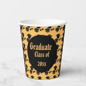 キュートエレガントレトロブラック&イエローエクセレーション 紙コップ (正面)