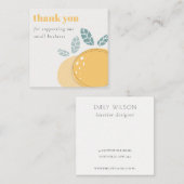 キュートエレガントレモンフルーティはっきりしたお願い申し上げ スクエア名刺 (正面/裏面)