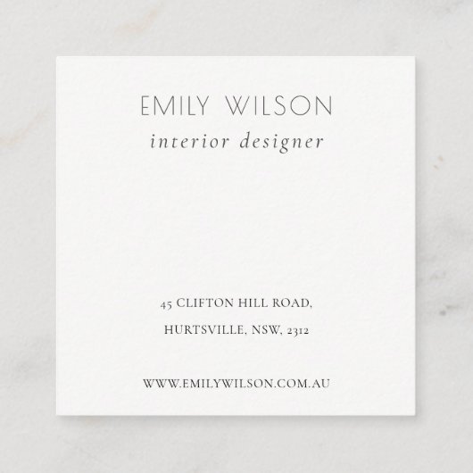 キュートエレガントレモンフルーティはっきりしたお願い申し上げ スクエア名刺 (裏面)