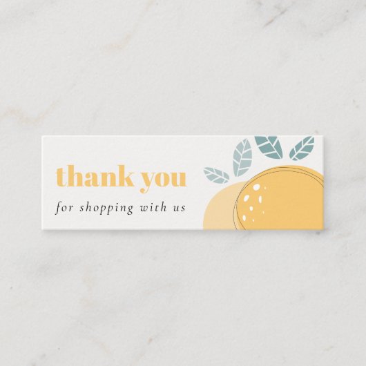 キュートエレガントレモンフルーティはっきりしたサンキューショッピング スキニー名刺 (正面)