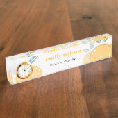 キュートエレガントレモン抽象芸術フルーティはっきりしたシトラス デスクネームプレート (側面)