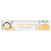 キュートエレガントレモン抽象芸術フルーティはっきりしたシトラス デスクネームプレート (正面)