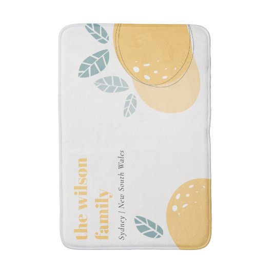 キュートエレガントレモン抽象芸術フルーティはっきりしたシトラス バスマット (正面縦)