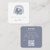キュートエレファントイラストレーションベビー乳児ブティック スクエア名刺 (正面/裏面)