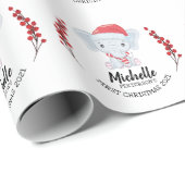 キュートエレファントウィンターホリデーベビー第1クリスマス ラッピングペーパー (ロールコーナー)