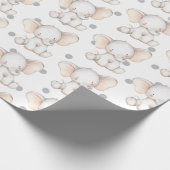 キュートエレファントガールズ子供部屋ベビーニュー生まれギフト ラッピングペーパー (角)