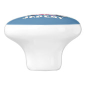 キュートエレファントクラウン子供部屋スタイルブルーカスタム文字 セラミックノブ (側面)