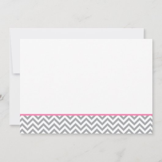 キュートエレファントシェブロンピンクベビーシャワー招待状 招待状 (裏面)