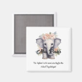 キュートエレファントスクール心理学者引用文 おもしろい マグネット (正面/裏面)