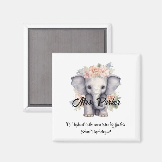 キュートエレファントスクール心理学者引用文 おもしろい マグネット (正面/裏面)