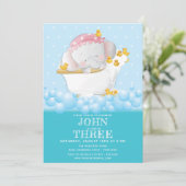 キュートエレファントバス誕生日 招待状 (スタンド正面)