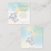 キュートエレファントバルーンボーイベビーオムツラッフル  エンクロージャーカード (正面/裏面)