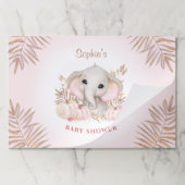 キュートエレファントピンクパンプキンティラウェイ紙ランチョンマット ペーパーパッド (折り畳み)