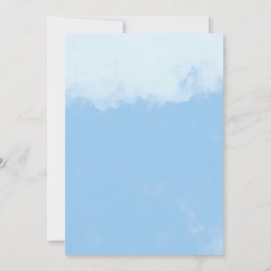 キュートエレファントブルーボーイベビーシャワー招待状 招待状 (裏面)