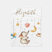 キュートエレファントベビー フリースブランケット (正面)