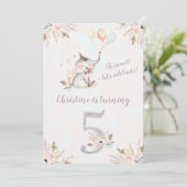 キュートエレファントボホフローラ第五誕生日招待状 招待状 (スタンド正面)