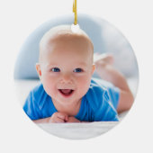 キュートエレファントボーイベビー初めてのクリスマス 素朴 セラミックオーナメント (裏面)