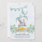 キュートエレファントボーイ2nd誕生日パーティの招待状 招待状 (正面)