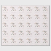 キュートエレファントボーカスタムホフローラ誕生日年 ラッピングペーパー (フラット)