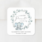 キュートエレファントユーカリ男の赤ちゃんシャワー スクエアシール