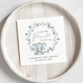 キュートエレファントユーカリ男の赤ちゃんシャワー スタンダードカクテルナプキン
