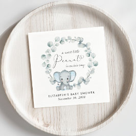 キュートエレファントユーカリ男の赤ちゃんシャワー スタンダードカクテルナプキン