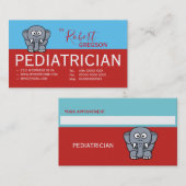 キュートエレファント小児科アポイントメントカード 予約カード (正面/裏面)