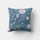 キュートエレファント男の赤ちゃん名前をカスタムするブルーウッド クッション (裏面)