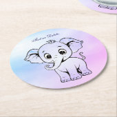 キュートエレファント紙コースター ラウンドペーパーコースター (アングル)