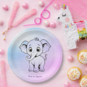 キュートエレファント紙プレート ペーパープレート (パーティー)