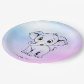 キュートエレファント紙プレート ペーパープレート (アングル)