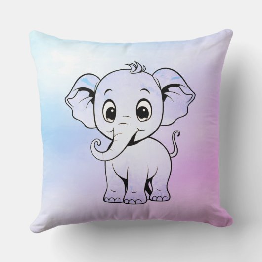 キュートエレファント装飾用クッション クッション (裏面)