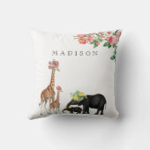 キュートエレファント&キリンフローラカスタムベビー名 クッション (裏面)