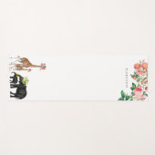 キュートエレファント&キリンフローラ名前をカスタムする ヨガマット (正面(横))