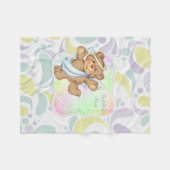 キュートエンジェルテディベアゴッドチャイルドギフトパーソナライズされた フリースブランケット (正面(横))