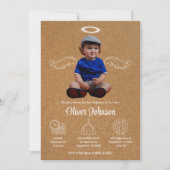 キュートエンジェルバウティゾインビタシオン《キリスト教》洗礼式や命名式バプテスマ 招待状 (正面)