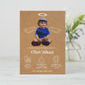 キュートエンジェルバウティゾインビタシオン《キリスト教》洗礼式や命名式バプテスマ 招待状 (スタンド正面)