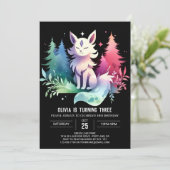 キュートエンチャントウルフ誕生日 招待状 (スタンド正面)