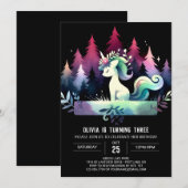 キュートエンチャントホース誕生日 招待状 (正面/裏面)