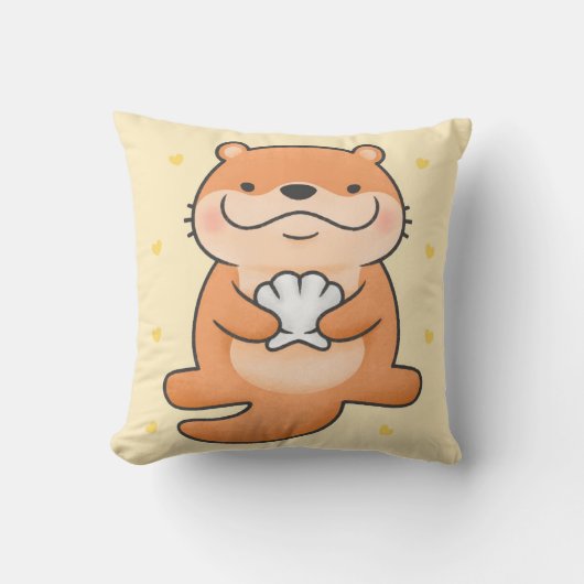 キュートオッター装飾用クッション クッション (正面)