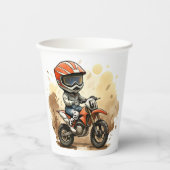 キュートオフロードバイク誕生日 紙コップ (正面)