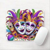 キュートオブカラフルマルディグラスカーニバルお祝い マウスパッド (マウス)