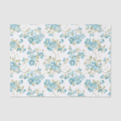 キュートオリーブグリーンアクアターコイズフローラ水彩 薄葉紙 (正面)