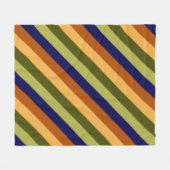 キュートオリーブセージストライプネイビーフリースブランケット フリースブランケット (正面(横))