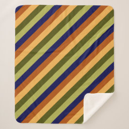 キュートオリーブセージ海軍ストライプの中級シェルパブランケット シェルパブランケット