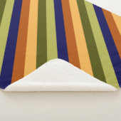 キュートオリーブセージ海軍ストライプの中級シェルパブランケット シェルパブランケット (3/4)