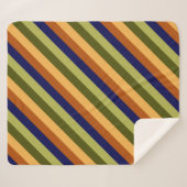 キュートオリーブセージ海軍ストライプの中級シェルパブランケット シェルパブランケット (正面(横))