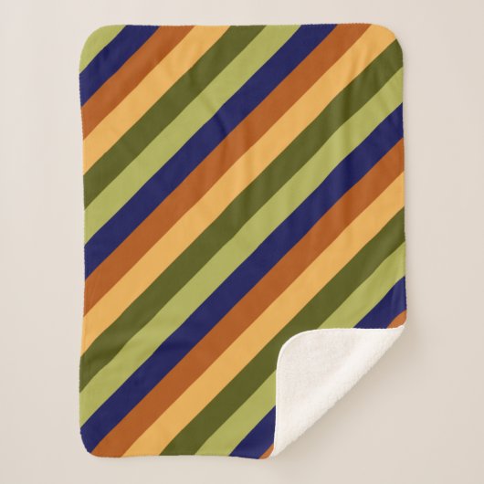 キュートオリーブセージ海軍ストライプの小さなシェルパブランケット シェルパブランケット (正面)