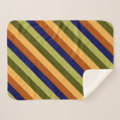 キュートオリーブセージ海軍ストライプの小さなシェルパブランケット シェルパブランケット (正面(横))